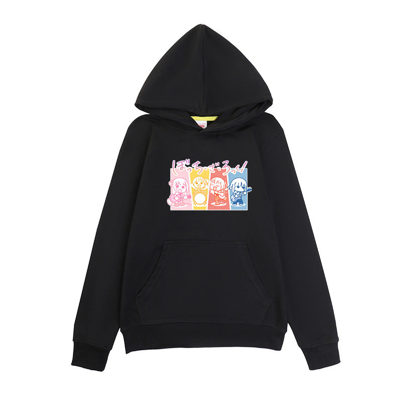 Unisex Japanese Fashion Letter Print Relaxed Hoodie