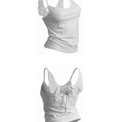 Angel Wing Back Tie-Up Tank Top