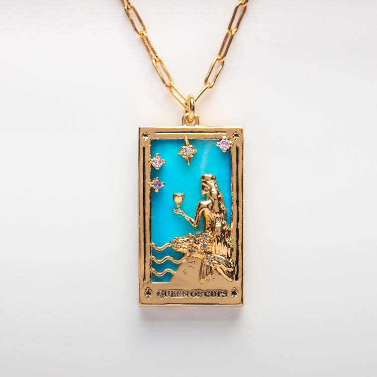 Gold-plated Tarot Square Necklace