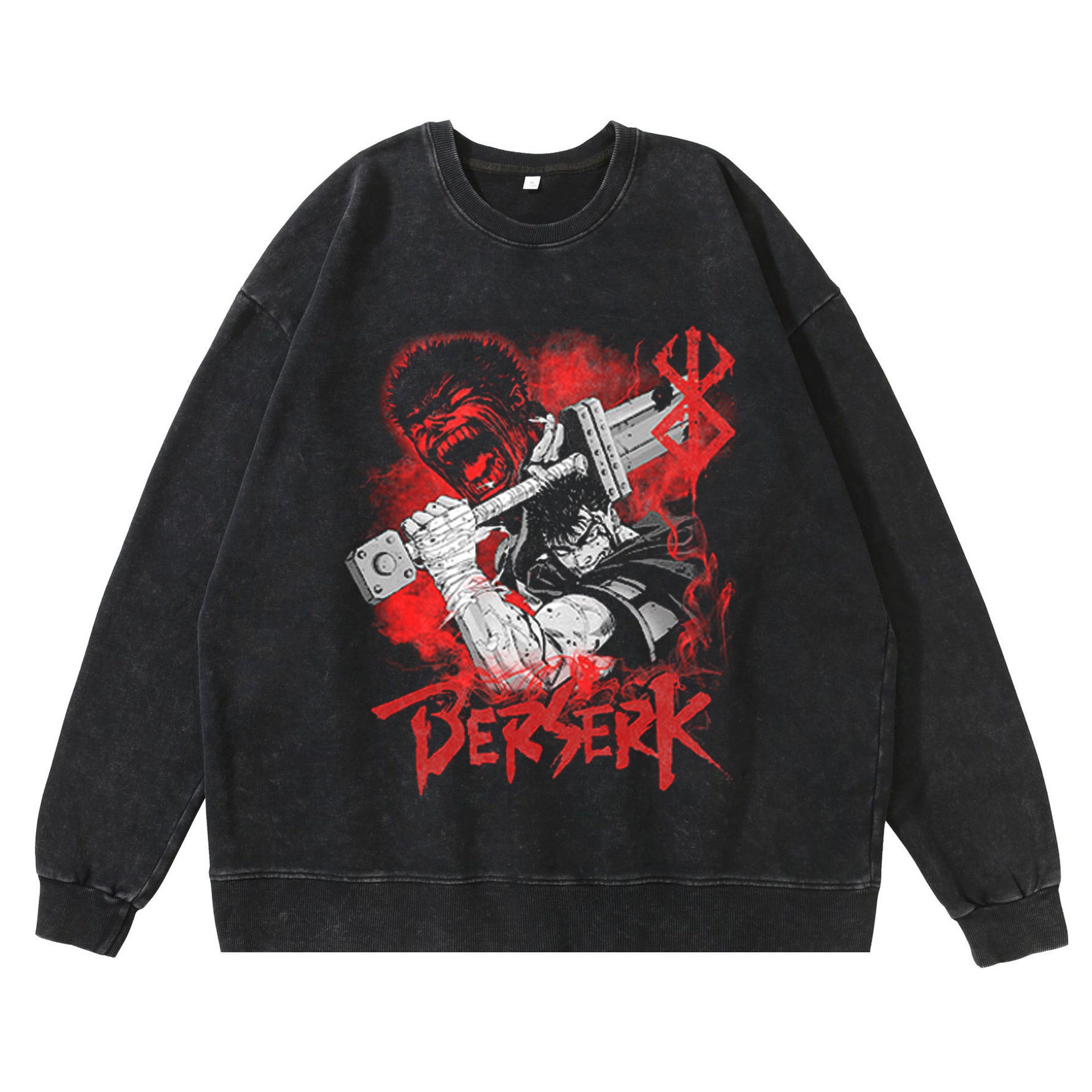 Vintage Anime Washed Crew Neck Sweatshirt