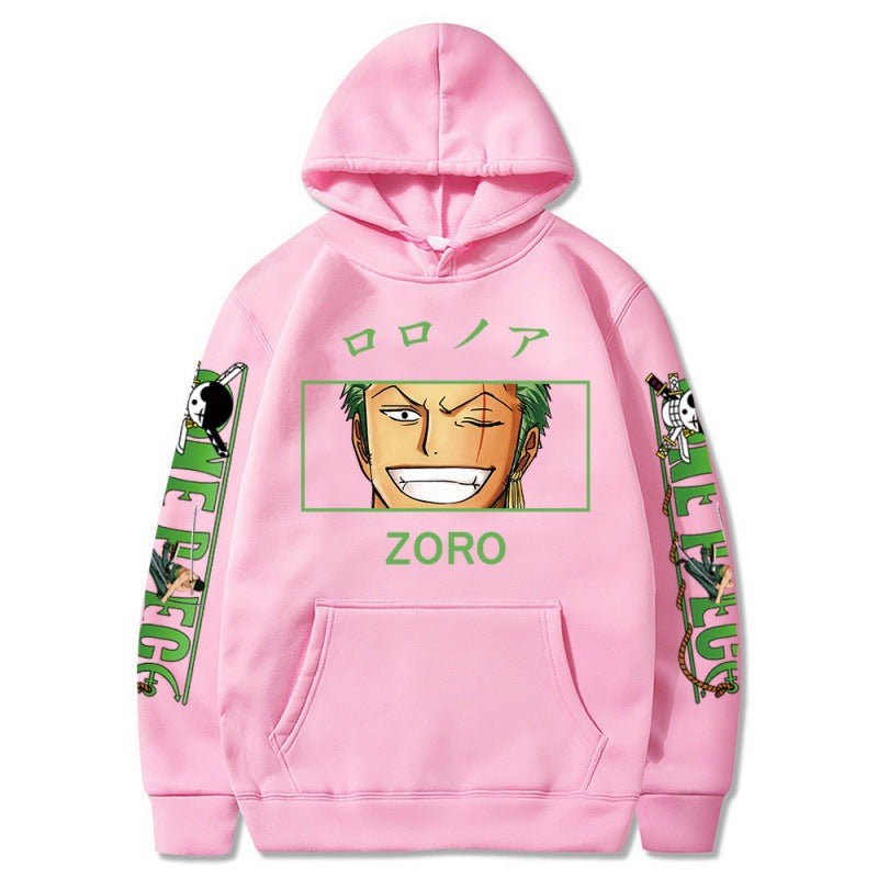 Casual ZORO Print Unisex Long-sleeved Hoodie