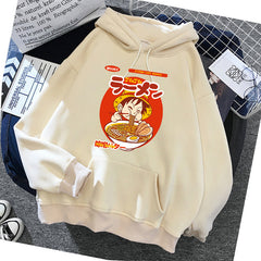 Unisex Casual Luffy Printed Pullover Hoodie