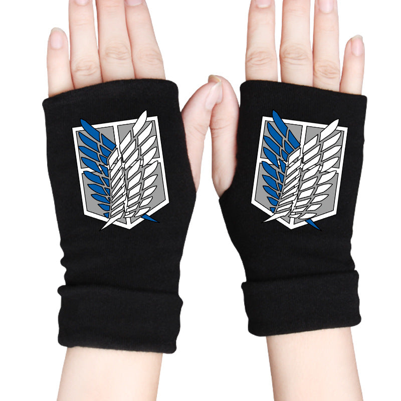 Trendy Anime Half Finger Gloves