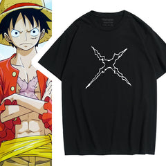 Men's Summer Loose Round Neck Luffy T-shirt