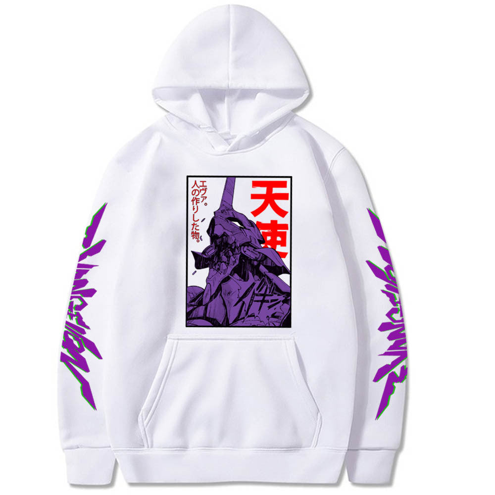 Casual Anime Ayanami Print Loose Hoodie