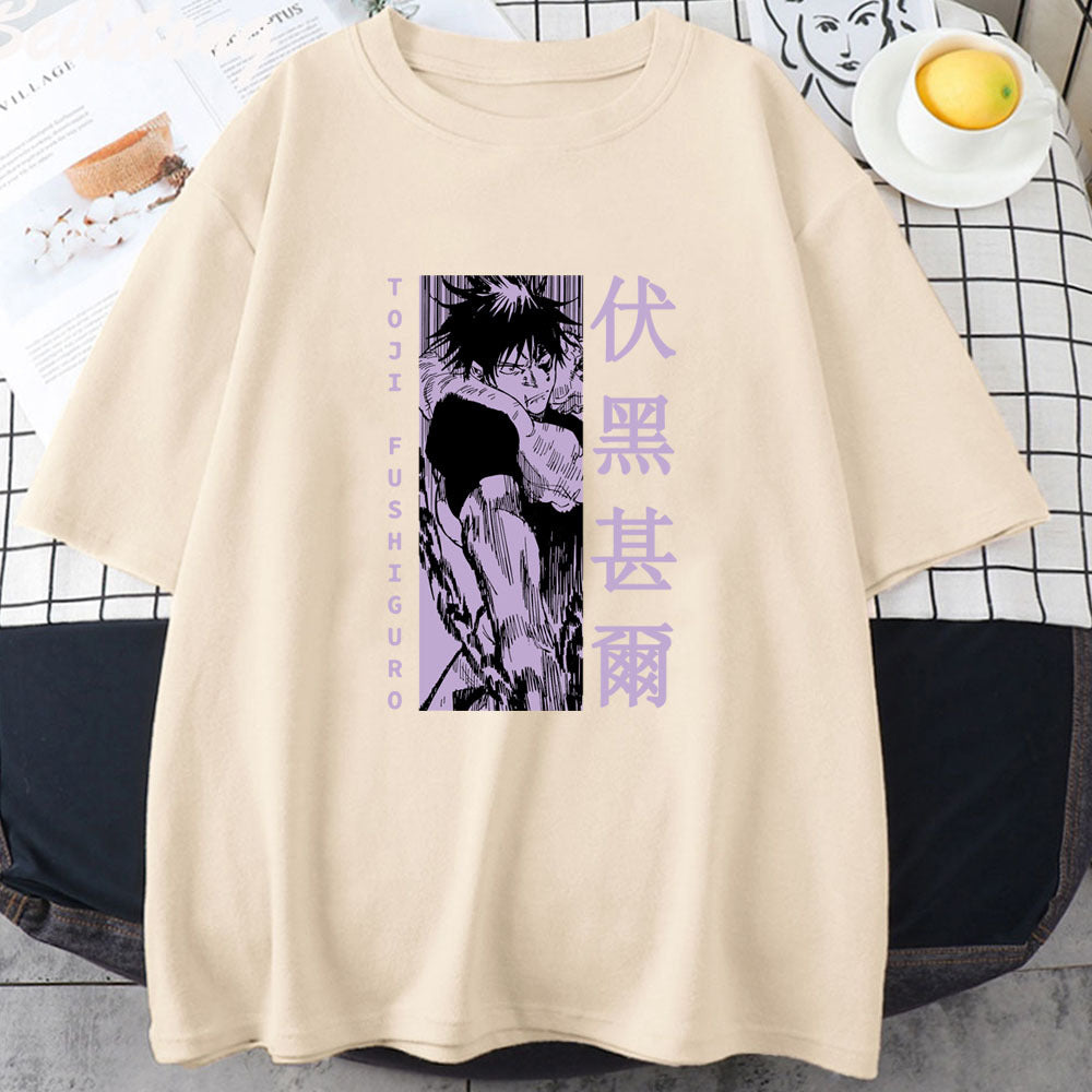 Unisex Toji Fushiguro Printed Crew Neck Tee