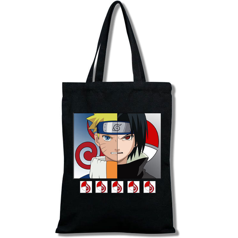 Trendy Uzumaki Print Canvas Shoulder Bag