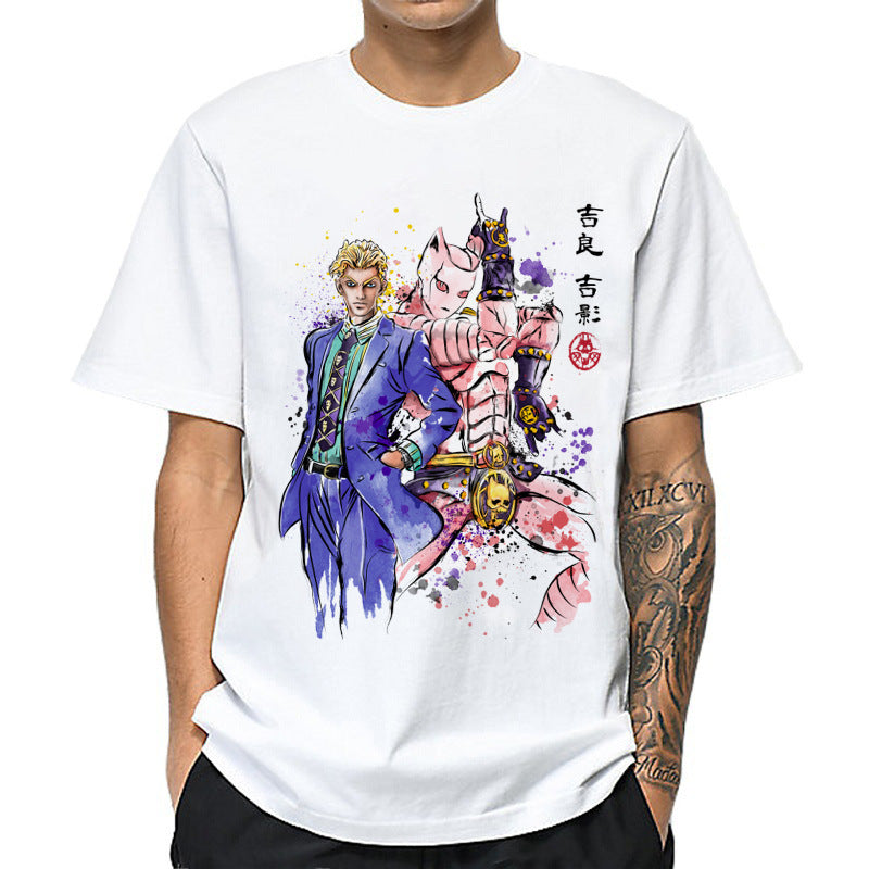 Casual Men's Anime Jojo Print Short Sleeve T-Shirt