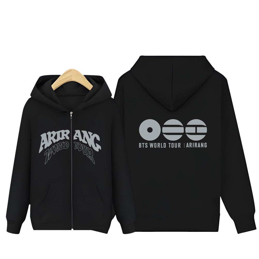BANGTAN ARIRANG Tour Print Zip-Up Hoodie