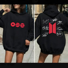 Trendy Kpop Print Casual Hoodie Top