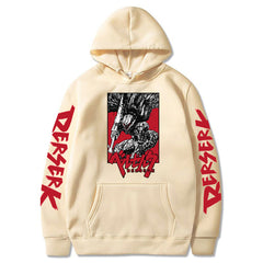 Retro Anime Printed Pullover Hoodie