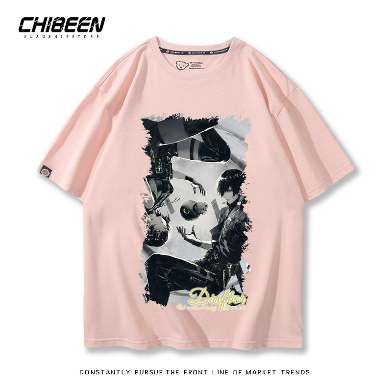 Game Print Short-sleeved Cotton Loose Tee