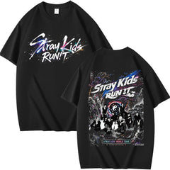 SKZ World Tour Run It Graffiti Printed Short Sleeve T-Shirt