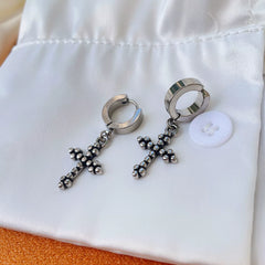 Niche Martin Cross Earrings Titanium Steel