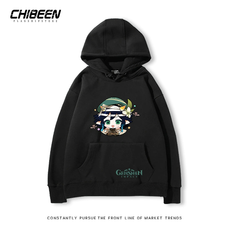 Unisex Venti Game Print Pullover Hoodie