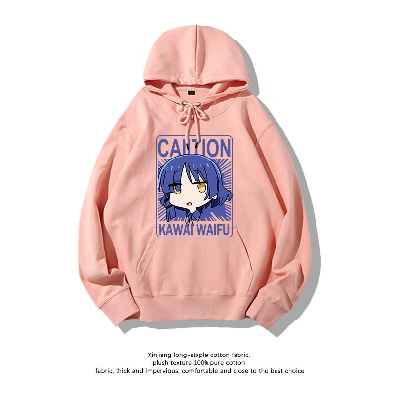 Casual Anime Bocchi Print Loose Hoodie