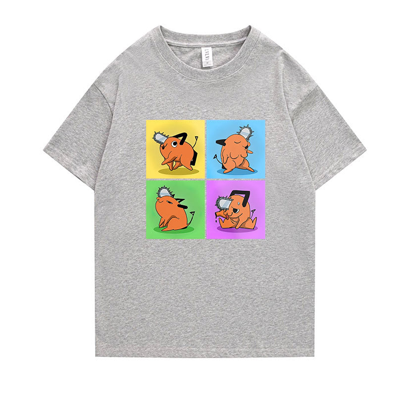 Unisex Pochita Anime Short Sleeve T-Shirt