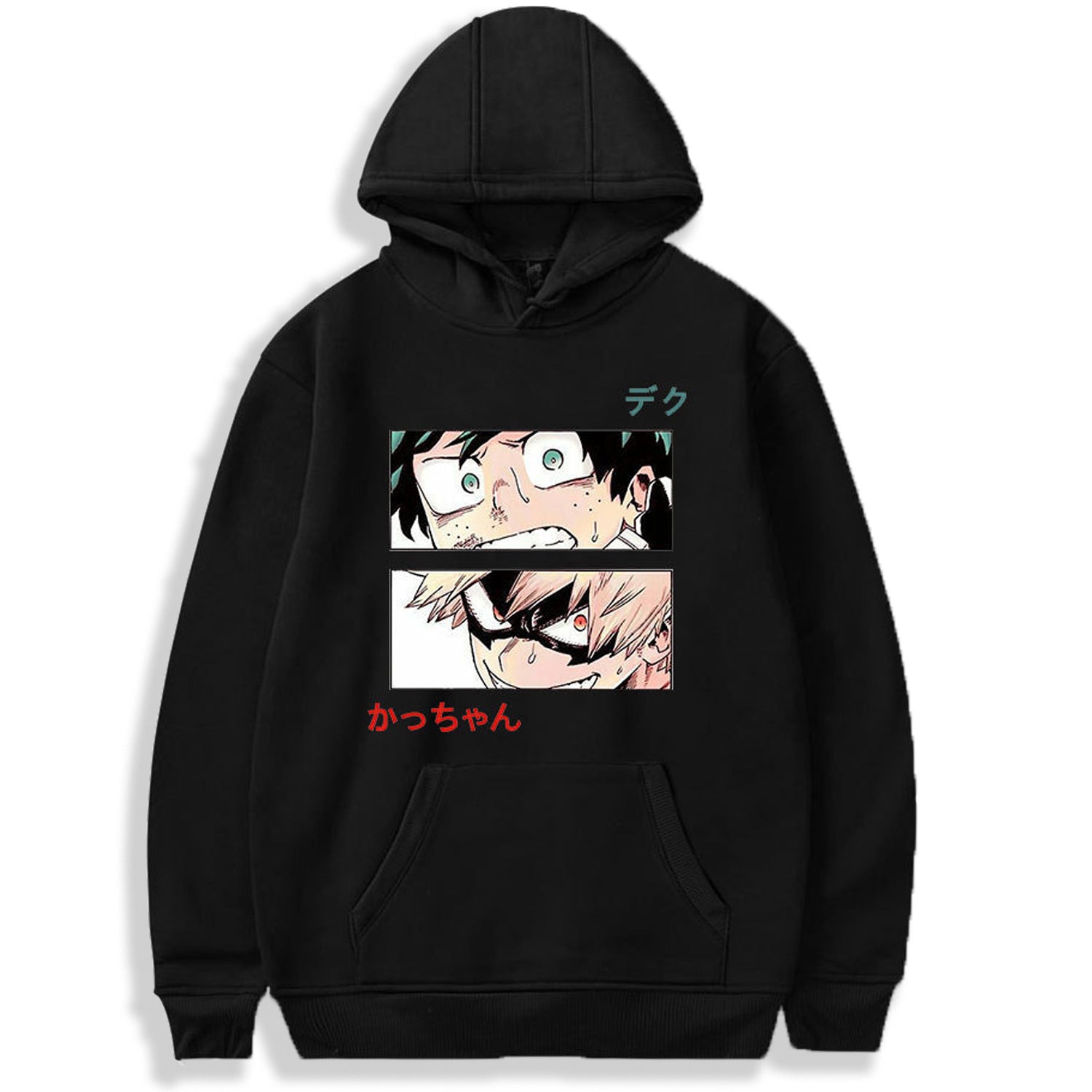 Unisex Anime Graphic Print Black Casual Hoodie