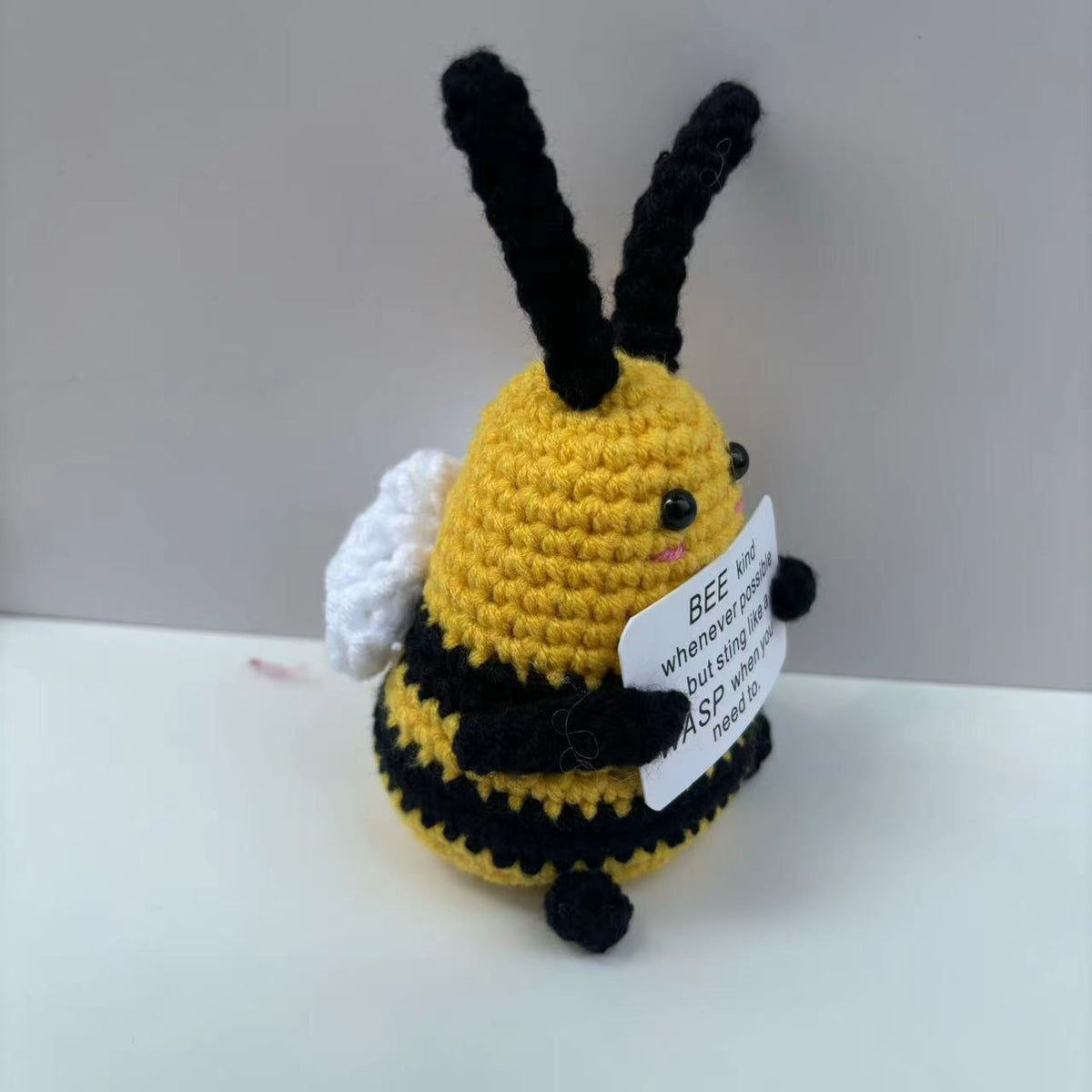 Knitted Bee Positive Doll Pendant