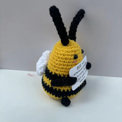 Knitted Bee Positive Doll Pendant