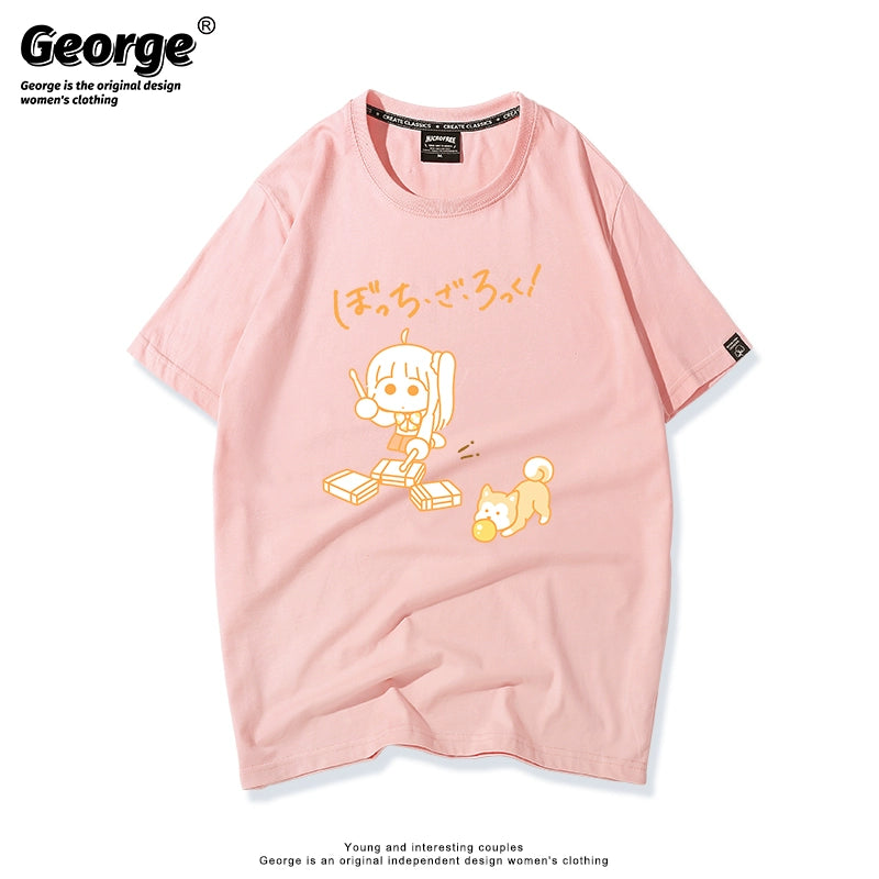 Cute Anime Graphic Short-sleeved T-shirt
