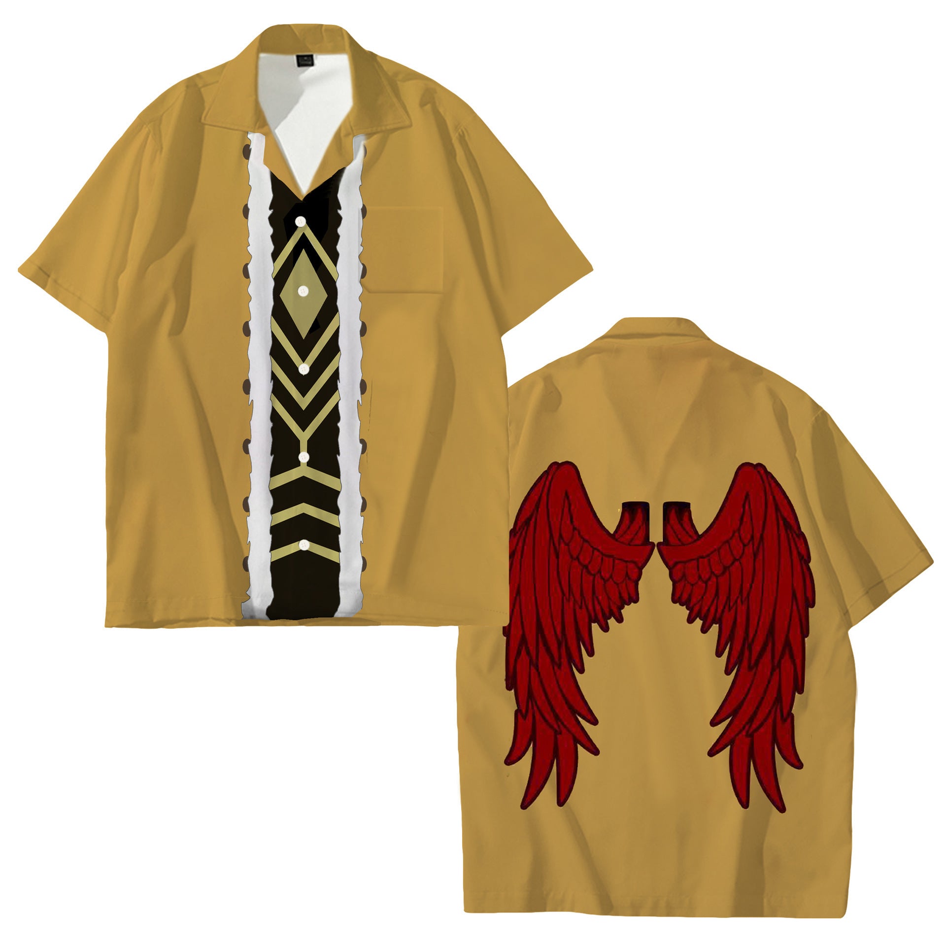 Men's Anime Digital Print COS Collar Shirt