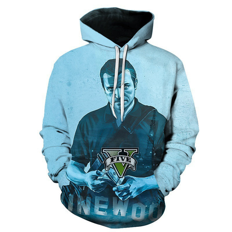 Men's Game Digital Print Pullover Hoodie