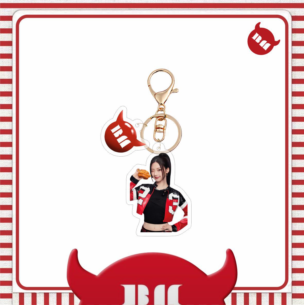 BM Logo Acrylic Keychain Bag Pendant