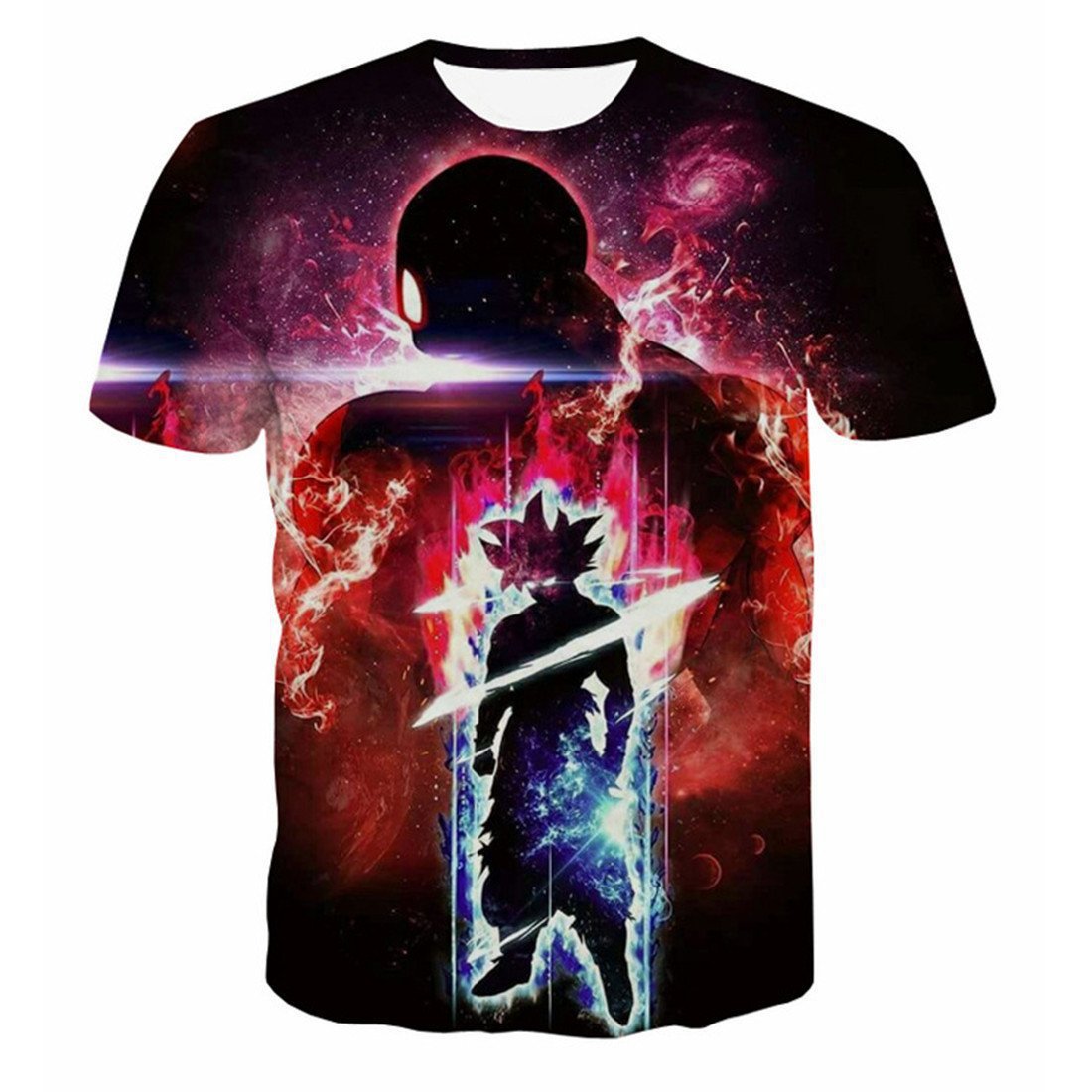 Unisex Anime Digital Print Round Neck T-shirt