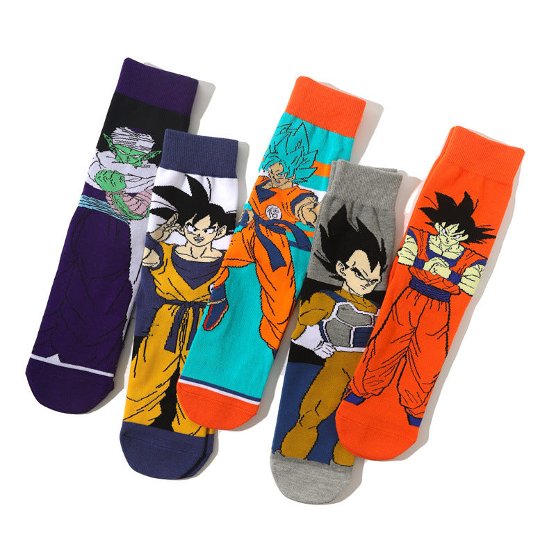 Trendy Anime Cotton Medium Tube Socks