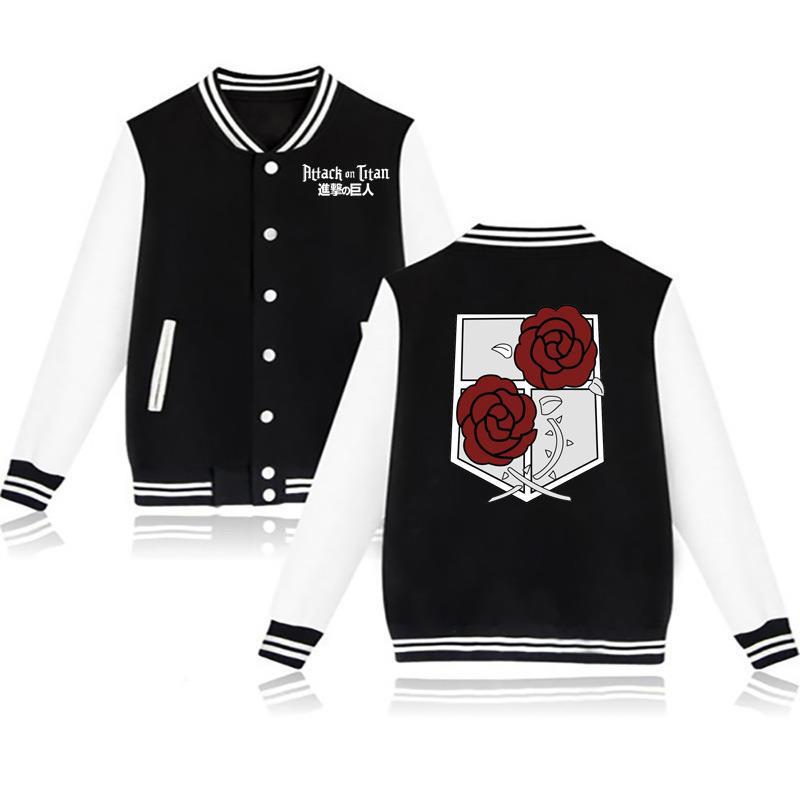 Unisex Anime Logo Printed Baseball Uniform Coat