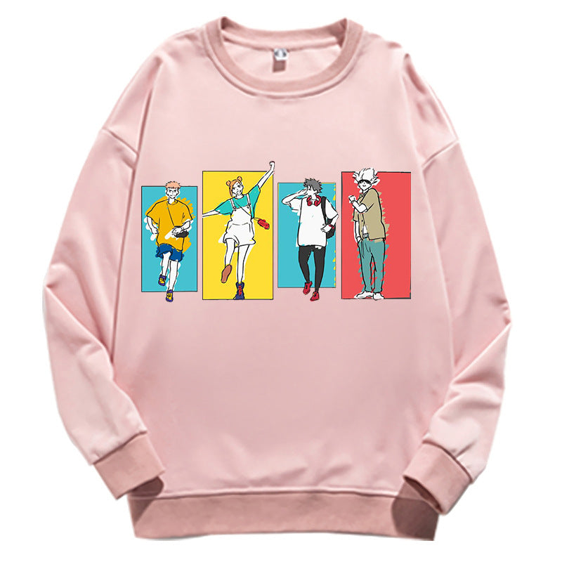 Unisex Casual Anime Crew Neck Long Sleeve Sweatshirt