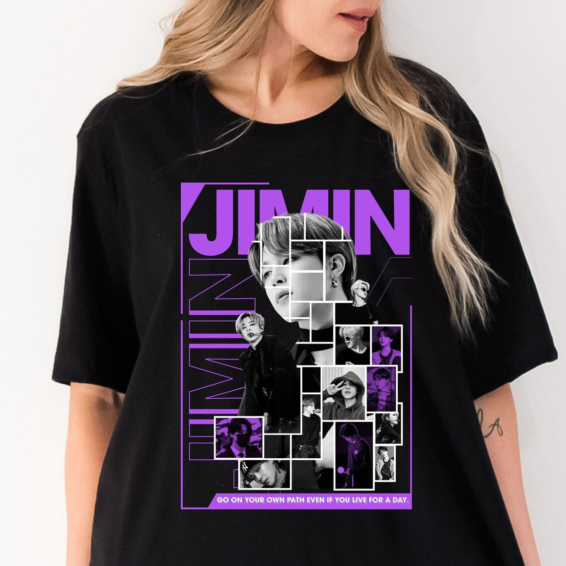 Vintage Jimin Casual Crew Neck T-shirt