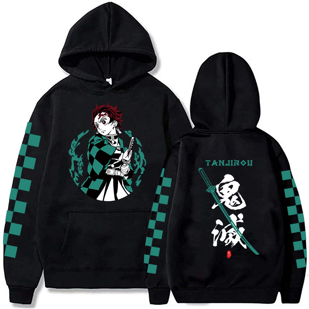 Unisex Anime Printed Pullover Loose Hoodie