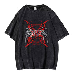 Retro KPOP Graphic Washed T-shirt