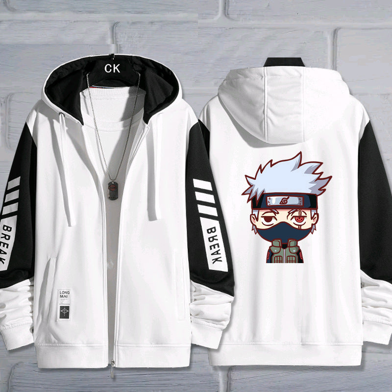 Trendy Anime Cartoon Zip Up Hooded Jacket