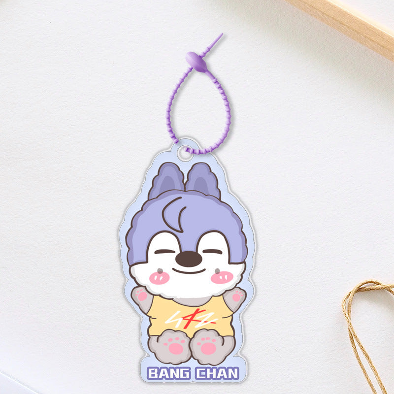 SKZ Cartoon Acrylic Luggage Pendant