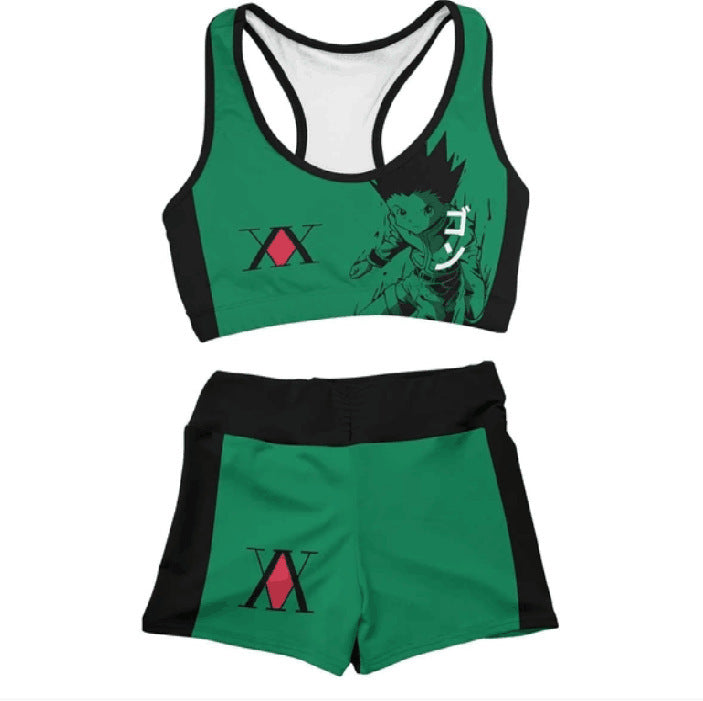 Women's Anime 3d Print Sports Vest Shorts Set