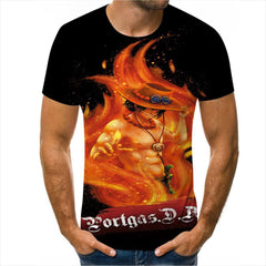 Men's Anime Digital Print Short Sleeve T-Shirt
