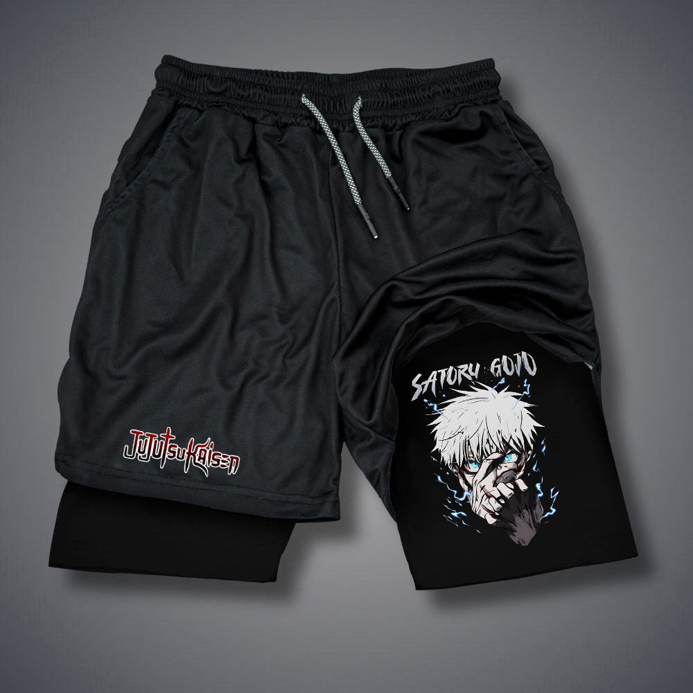 Trendy Men's Anime Slim Fit Casual Shorts