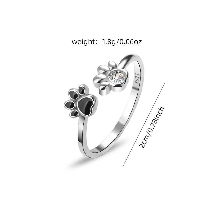 Cute Cat Paw Open Ring