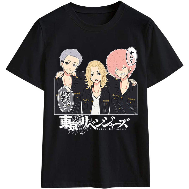 Unisex Tokyo Anime Pattern Loose T-shirt