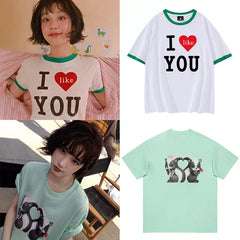 YUQI I LIKE YOU Cotton Short-sleeved T-shirt