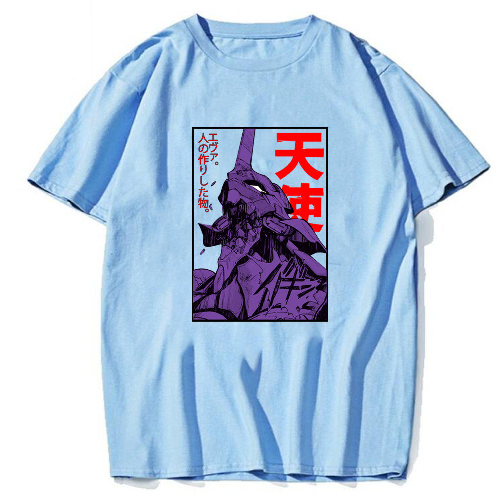 Unisex Anime Eva Print Short Sleeve T-Shirt