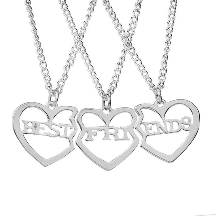 BEST FRIENDS Heart-shaped Pendant Necklace