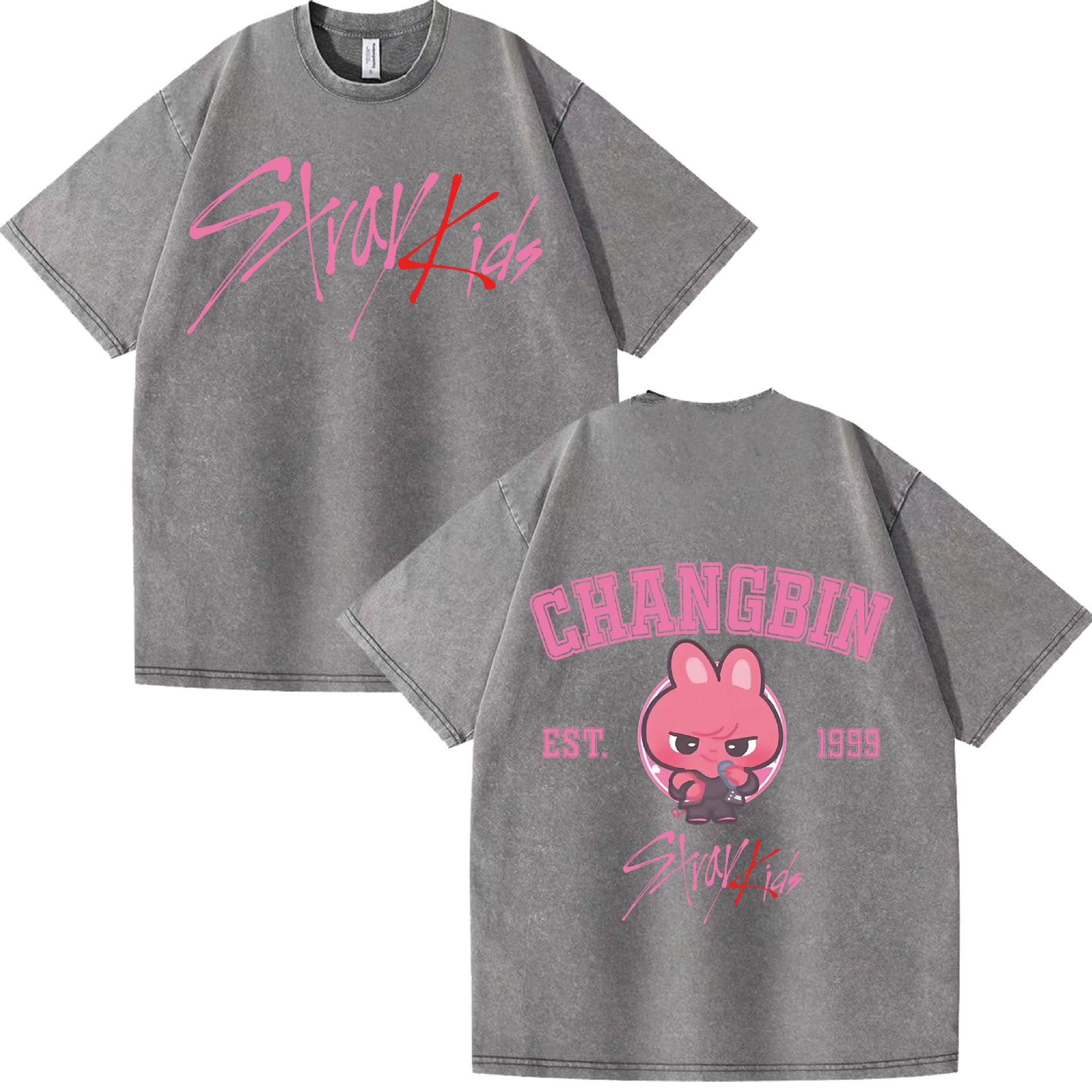 CHANGBIN KPOP Cotton Loose Washed T-shirt