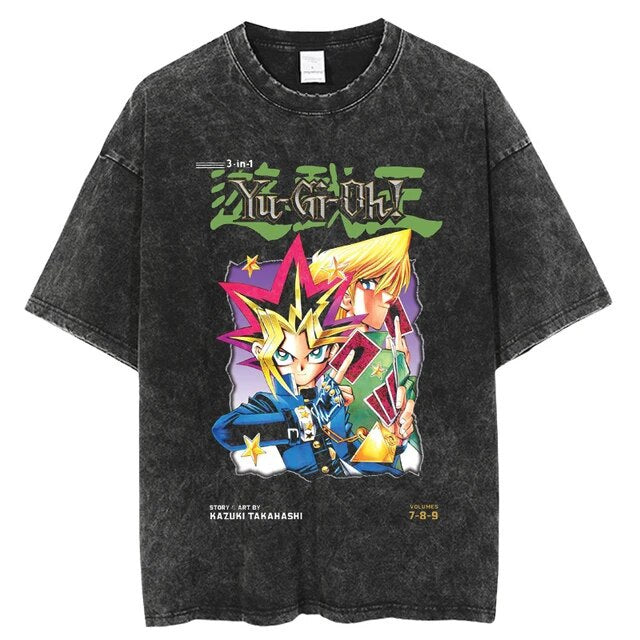 Retro JOJO Anime Washed Short Sleeve T-Shirt