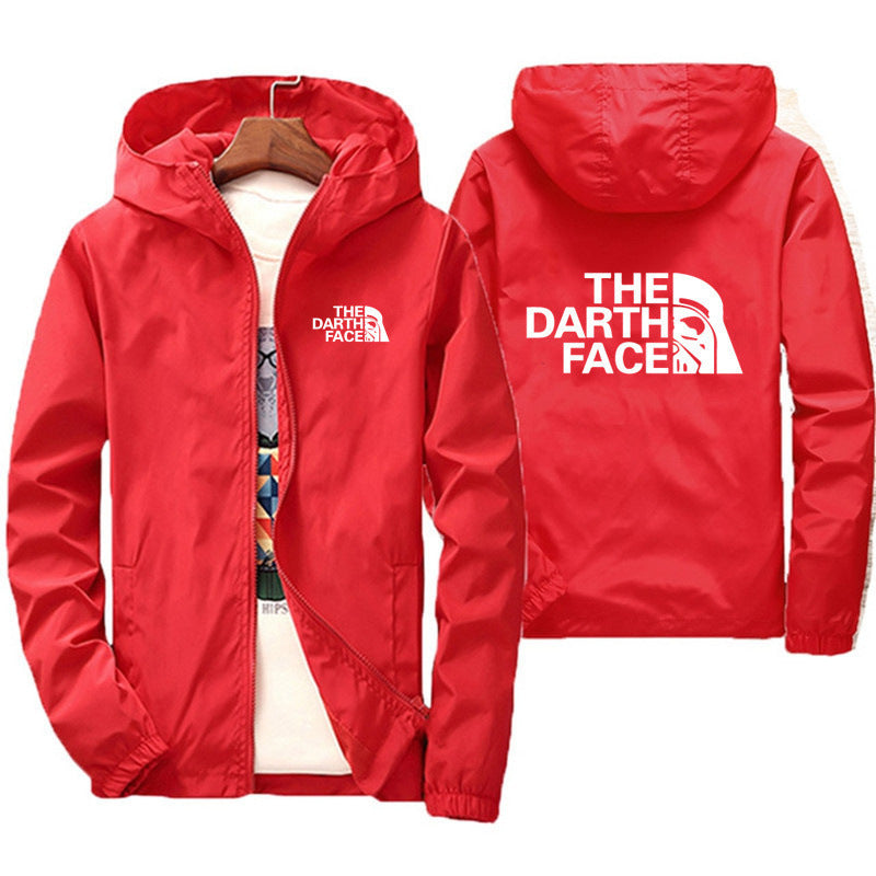 Cool The Darth Face Zip Up Hooded Trench Jacket