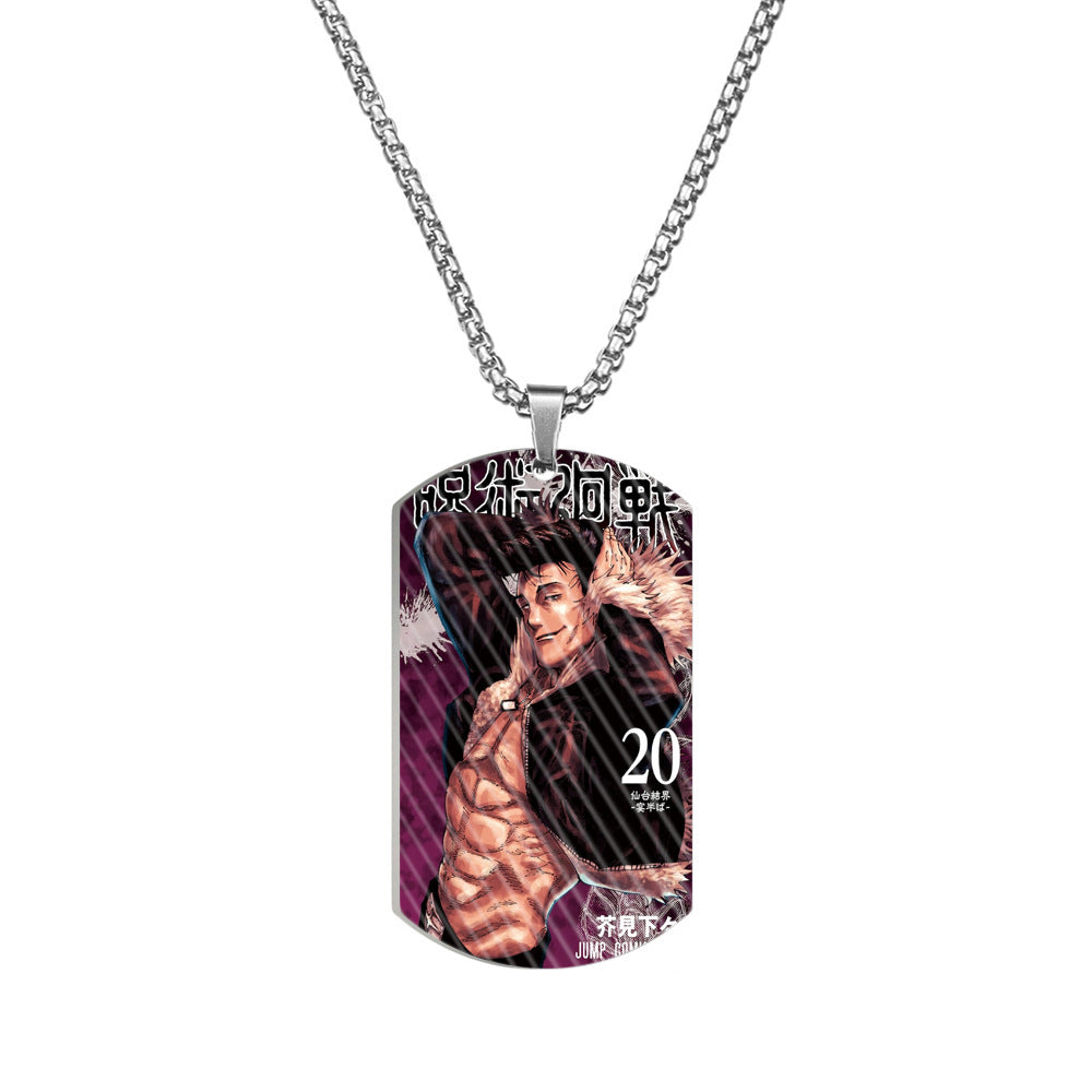 Cool Anime Printed Dog Tag Necklace