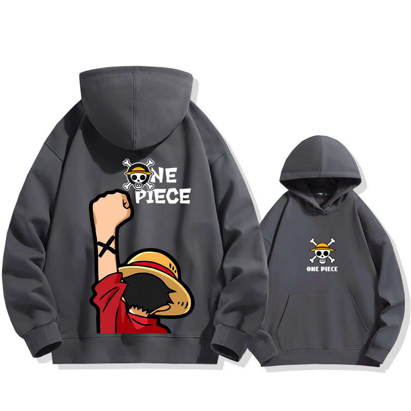 Unisex Trendy Luffy Loose Pullover Hoodie